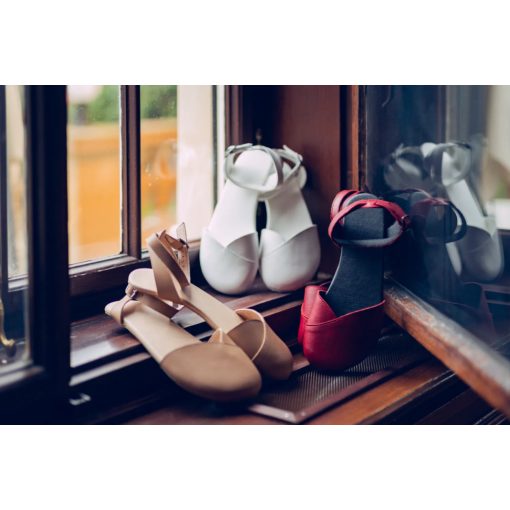 AHINSA SHOES BALLERINA BURGUNDY