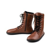 AHINSA SHOES JAYA ZIP-UP BROWN