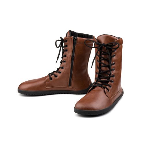 AHINSA SHOES JAYA ZIP-UP BROWN