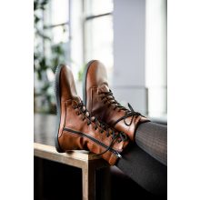 AHINSA SHOES JAYA ZIP-UP BROWN