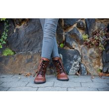 AHINSA SHOES JAYA ZIP-UP BROWN