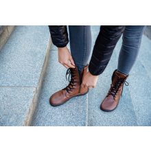 AHINSA SHOES JAYA ZIP-UP BROWN