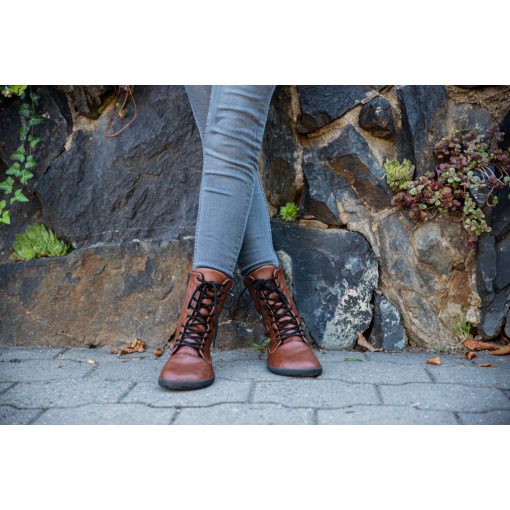 AHINSA SHOES JAYA ZIP-UP BROWN